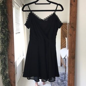 Lulus Black Scalloped Dress